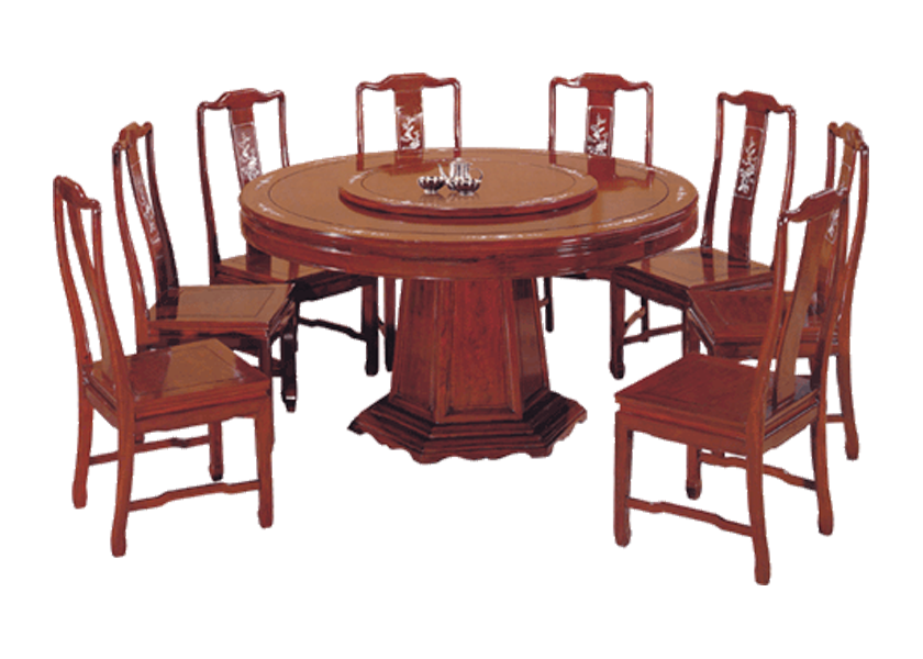 中式圓桌餐椅－紫檀 / 花梨